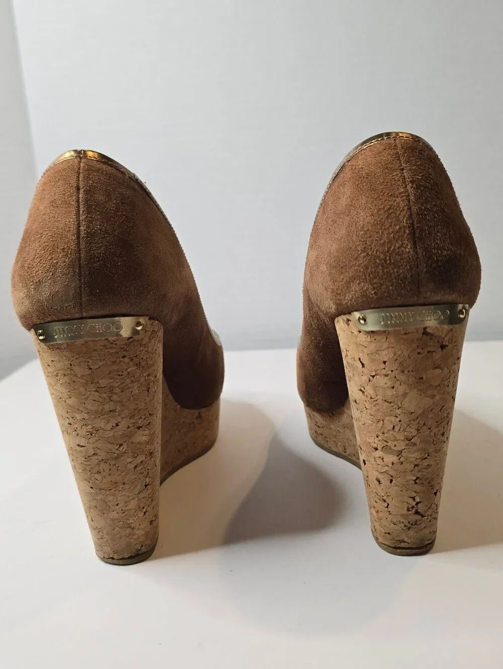 Jimmy Choo Papina Cork Wedges Size 38 - Picture 3 of 8